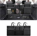 Hanging Trunk Organizer,Large Capacity SUV Trunk Organizer for Storing Umbrellas/Phones/Handbags,Universal Space Saving Car Trunks Storage Organizers with Adjustable Straps