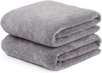 Microfiber Bath Towels, Oversized, Ultra Soft, Super Absorbent and Fast Drying, No Fading and Multipurpose Use for Sports, Travel, Fitness, SPA and Yoga (Coral Fleece - Grey, 30 in x 60 in)