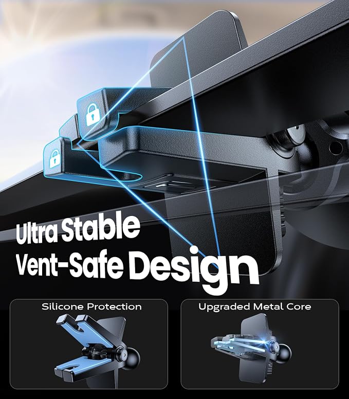 for MagSafe Car Mount [Super Magnet Power & Vent-Safe Clip] Upgraded Steel Core Magnetic Phone Holder 360° Adjustable Hands Free Vent Mount for 17 16 15 14 13 12 Pro Max