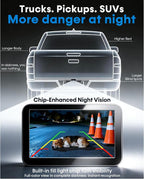 HD 1080P Backup Camera: 15-Min Easy Install 7 inch Large Screen Color Night Vision See Clearly at Night Up to 10 Meters - Reverse Camera for Trucks Cars Pickup SUVs Rear View Safety & Parking Assist