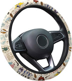 Vintage Historical Musical Steering Wheel Cover, Non-Slip Polyester Wheel Grip, Universal 15 Inch Car Accessory