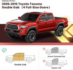 4PCS in Channel Rain Guards for Tacoma 2005-2015 Double Cab, Durable Side Wind Deflectors, Vent Window Visors Shades Shield, 2006 2007 2008 2009 2010 2011 2012 2013 2014