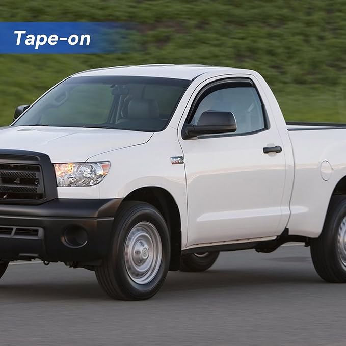Window Visors Rain Guards for 2007-2017 Toyota Tundra Regular Cab, Out-Channel Window Vent Wind Deflectors Visors Shades for 07-17 Tundra Single Cab