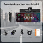 Wireless Carplay Screen for Car, 10.26" Portable Car Radio with Apple CarPlay & Android Auto, Backup Camera/Mirror Link/GPS/BT/Voice Control/AUX/FM Satellite Radio for All Vehicles