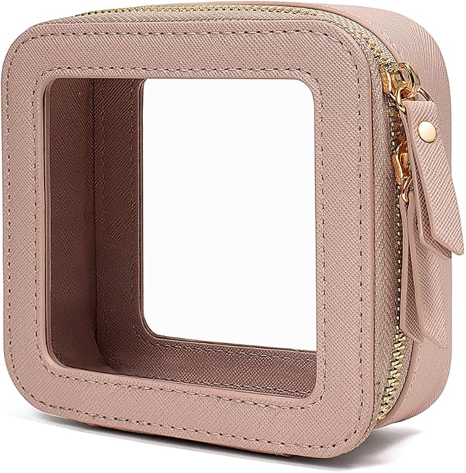 Clear Makeup Bag Small, TSA Approved Portable Toiletry Bag with Zipper Cosmetic Travel Bag Makeup Organizer Case Mini Makeup Pouch for Purse Car Organizer Bag for Women Men