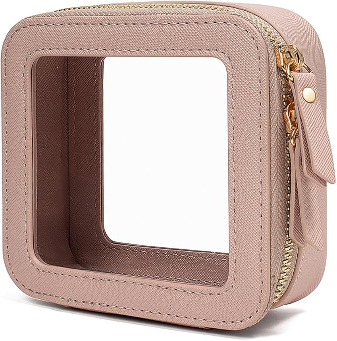 Clear Makeup Bag Small, TSA Approved Portable Toiletry Bag with Zipper Cosmetic Travel Bag Makeup Organizer Case Mini Makeup Pouch for Purse Car Organizer Bag for Women Men