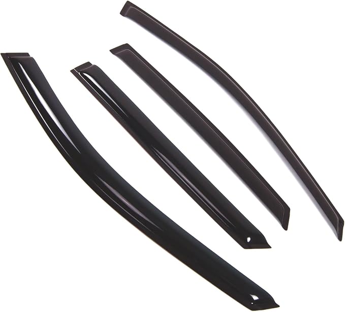 WD2-642B Dark Smoke 4 Pcs Set Window Visor (Outside Mount) Deflector Rain Guard Compatible with 2017-2018 Hyundai Santa Fe