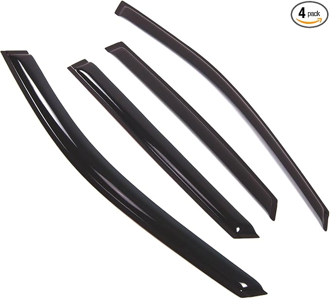 Outside Mount Window Vent Visors Rain Guards Compatible with Hyundai Santa Fe 2013-2016 | Side Window Wind Deflectors Rain Shields | Smoke Tinted, 4 Pcs Set, DGWV-642