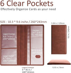 Car Accessories Registration and Insurance Holder,Leather Essential Card Magnetic Shut Vehicle Glove Box Organizer Case for Auto Driver License Document Truck Motorcycle Boat Men Women-Brown