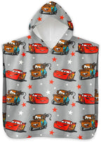 Cars Hooded Towel Set for Kids, Girls, Boys - Lightning McQueen Bath Towel Poncho Bundle with Stickers, More | Cars Bathroom Set