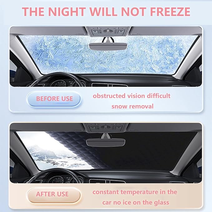 Complete Winter Windshield Cover Kit for GMC Acadia 2007–2025 2026 Lambda/C1XX, All-Weather Frost Guard & Snow Protector, Automotive Sun Shade -Easy to Install