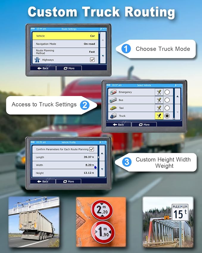 N800 GPS Navigator for Car with Bluetooth, 7” Truck GPS Commercial Drivers, 2026 Maps (Free Lifetime Updates), Semi Trucker GPS Navigation Systems, Custom Truck Routing