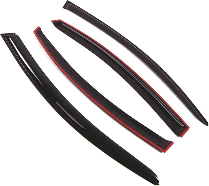 WD2-307HB Dark Smoke 4 Pcs Set Window Visor (Outside Mount) Deflector Rain Guard Compatible with 2008-2009 Mazda Mazda6 Hatchback