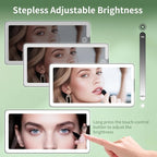 2PCS Car Visor Vanity Mirror with Lights, Rechargeable Dimmable Touch LED Sun Visor Mirrors, Large Detachable Vanity Makeup Mirror with 3 Color Modes for Truck SUV Car Accessories for Women(Black)