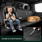 for Ford F150 Seat Covers 2015-2023 2024 2025 2026 (Only Rear Seat Covers), Leather Truck Seat Covers Custom Fit for F-150 XL XLT (Only SuperCrew/Crew Cab), Waterproof Car Accessories, Black