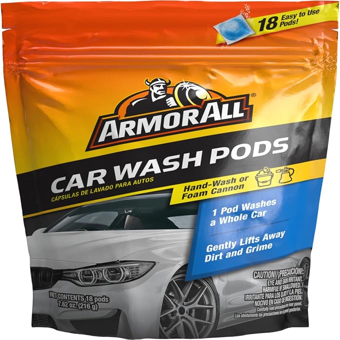 Car Wash Pods, Pre-Measured, Dissolvable Pods of Super-Concentrated Car Wash Soap, 18 Easy-to-Use