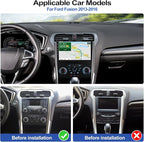 4G+64G Android 15 Car Radio for Ford Fusion 2013 2014 2015 2016, 9 Inch 1280 * 720 Touch Screen Car Stereo with Wireless CarPlay Android Auto Bluetooth 5.0 32EQ FM GPS Navigation Backup Camera