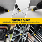 30 Piece Drill Brush Set, Scrub Pads Scrubber Brush with Extend Long Handle Clean for Grout, Tiles, Bathtub, Bathroom, Kitchen, Bristle Discs,Black