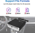 USB External Car Universal Connection Portable CD Player for Car Android Navigation/TV/Laptops Desktops with USB Port Plug and Play (Android Version 4.4 and Above)