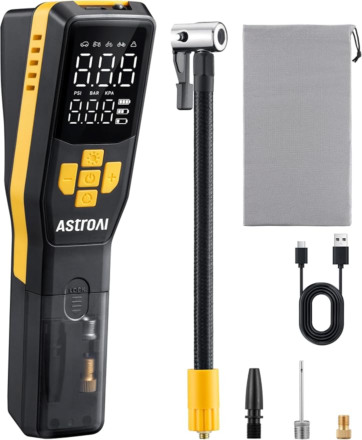 150 PSI Tire Inflator Portable Air Compressor for Car Tires, Cordless Bike Pump with LCD Display, Auto Shut-Off, 5 Modes Air Pump for Car Mo