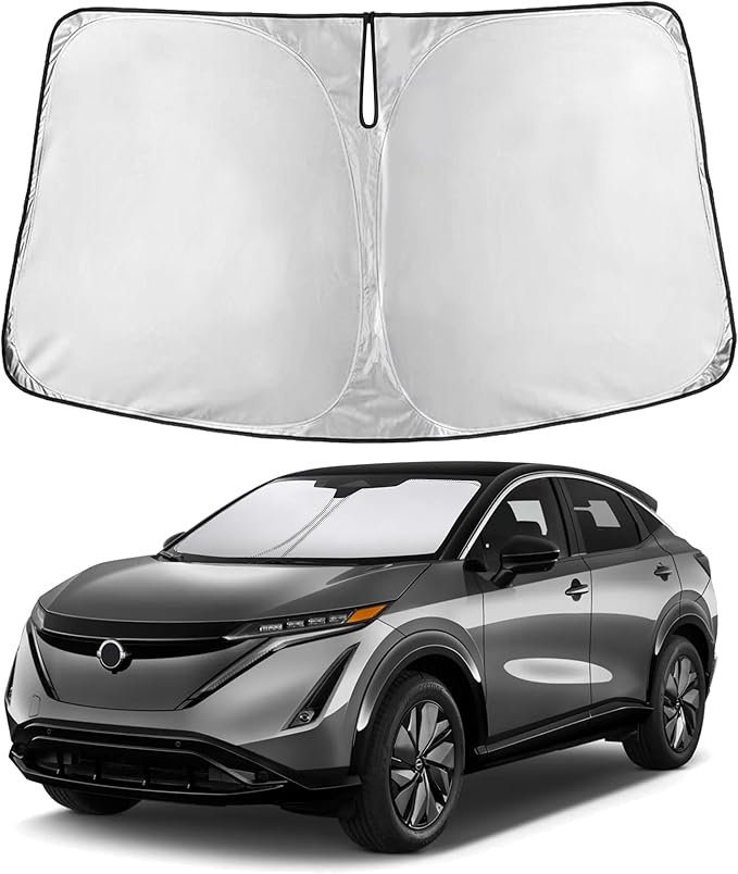 Windshield Sunshade Compatible for Nissan Ariya 2023 2024 2025, Sun Visor for Front Windshield & Window Sun Shade Cover, UV Heat Blocker & Protector, Car Accessories