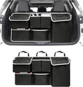 Car Trunk Hanging Organizer, Collapsible Backseat Storage Bag with 6 Fabric Pockets & Adjustable Straps, Multi-Functional Oxford Cloth Trunk Organizer for Cars Trucks SUVs