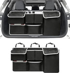 Car Trunk Hanging Organizer, Collapsible Backseat Storage Bag with 6 Fabric Pockets & Adjustable Straps, Multi-Functional Oxford Cloth Trunk Organizer for Cars Trucks SUVs