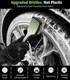4PCS Car Wheel Cleaning Kit, 360° Bendable Wheel Brush with Premium Boar Hair Detailing Brush | Microfiber Scratch-Free Wheel and Tire Brush Kit for Cleaning Wheels,Tires
