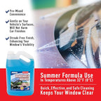 Car Windshield Cleaner Ready to Use Formula - 1 Gallon, Pre-Mixed, Delivers Streak-Free Cleanliness, Removes Bugs & Tar