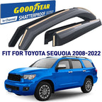 Goodyear Shatterproof in-Channel Window Deflectors for Toyota Sequoia 2008-2022, Rain Guards, Window Visors for Cars, Vent Deflector, Car Accessories, 4 pcs - GY008157