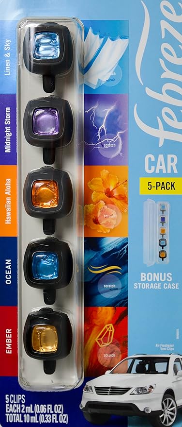 Mixed Scents Air Freshener, 5 Car Vent Clips, 5 Count (Pack of 1)