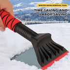 Professional Ice Scraper and Snow Brush for Cars, 2-in-1 Winter Snow Removal Tool with Ergonomic Foam Grip, ABS Ice Chopper for Windshield, Window, and Vehicle Snow Cleanup (Red 2PC)