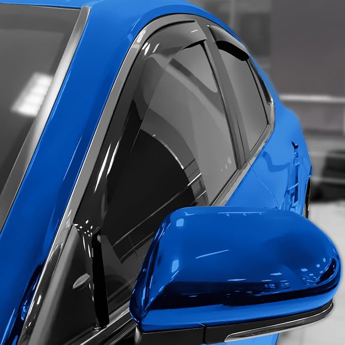 Goodyear Shatterproof in-Channel Window Deflectors for Toyota Camry 2018-2024, Rain Guards, Window Visors for Cars, Vent Deflector, Car Accessories, 4 pcs - GY003450LP
