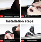 2 PCS Car Door Corner Edge Guards, Thickened PVC Anti-collision Door Corner Protector, Carbon Fiber "Sports" Label Decorative Cover, Self-adhesive Exterior Accessory for Cars (Black)
