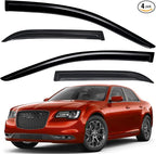 Tape-On Windows Visor 4-Piece for 2011-2022 Chrysler 300 Rain Guards Shield Shade Smoke 94432
