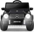 Licensed Mercedes-Benz AMG G63 Ride on Toys,12V Ride on Car with Remote Control,Rechargeable Battery,Flickering Lights/LED Lights, Bluetooth,Music, Soft Start, Low Battery Prompt,Dark Black