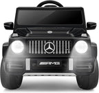 Licensed Mercedes-Benz AMG G63 Ride on Toys,12V Ride on Car with Remote Control,Rechargeable Battery,Flickering Lights/LED Lights, Bluetooth,Music, Soft Start, Low Battery Prompt,Dark Black