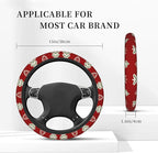 Christmas Tree Car Steering Wheel Cover, Non-Slip Absorbing Sweat Car Wheel Cover Accessories for Men Women,Universal 15" Fit Auto SUV Vans Trucks
