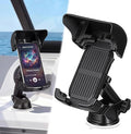1 Pack Boat Phone Holder, Marine Cell Phone Holder with Sunshade, Black 360 Degree Adjustable Suction Cup, Smartphone Accessory for Boat Rail, Car, Cycling, Pontoon and Outdoor Use
