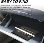 Car Registration and Insurance Holder, Vehicle Glove Box Car Organizer Men Women Wallet Accessories Case for Cards, Essential Document, Driver License, Black