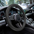 Car Steering Wheel Cover, Thin Anti-Skid Silicone Steering Wheel Cover for Men & Women, Universal Automotive Interior Accessories for Most Cars (Black)