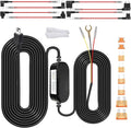 Dash Cam Hardwire Kit, Car Dash Camera Mini Charger Hard Wire Kit for Dashcam DC 12-24V to 5V/2.5A Low Voltage Protection 24h Parking Surveillance with Fuse Tap