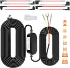 Dash Cam Hardwire Kit, Car Dash Camera Mini Charger Hard Wire Kit for Dashcam DC 12-24V to 5V/2.5A Low Voltage Protection 24h Parking Surveillance with Fuse Tap