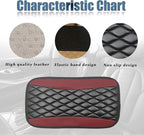 Car Center Console Cover, Universal Leather Waterproof Armrest Seat Box Cover Protector, Comfortable Car Decor Accessories Fit for Most Cars, Vehicles, SUVs-Wine Red