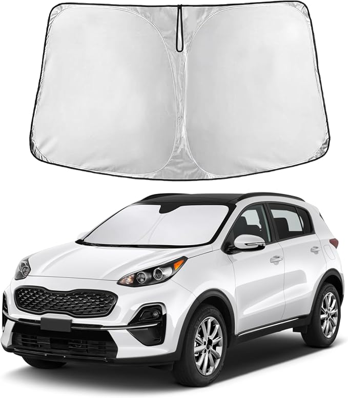Windshield Sunshade Compatible for Kia Sportage 2017-2020 2021 2022, Sun Visor for Front Windshield & Window Sun Shade Cover, UV Heat Blocker & Protector, Car Accessories