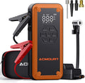 W160 Jump Starter with Air Compressor, 5000A Portable Car Jump Starter 150PSI Tire Inflator/Air Pump, 12V Battery(Up to 9L Gas/8L Diesel Engine) Jump Pack Car Emergency Kit Idea Gift for Man (Orange)