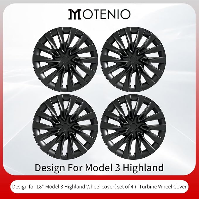 Wheel Cover for Tesla Model 3 Highland (2023-2025) Hubcaps 18 inch Hubcaps 4PCS Wheel Rim Cover Full Rims Cover ABS Hubcap for Tesla Model 3 Accessories