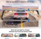 10'' Mirror Dash Cam Night Vision 1080P FHD Full Touch Screen Front and Rear View Backup Camera for Cars Loop Recording Streaming Media 170°Wide Angle Parking Assistance 6M Cable