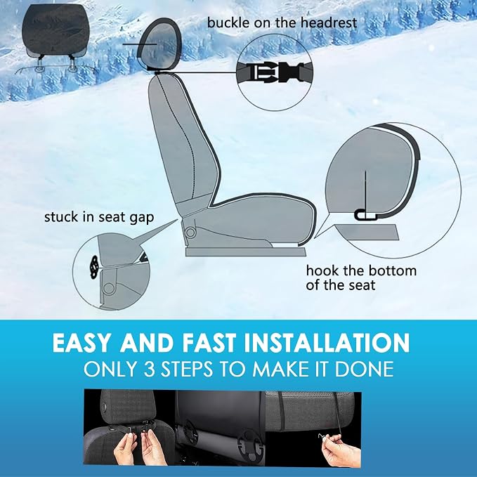 Massage Cushion with Winter, Cooling Seat Covers, Chair Massager for Full Body 12V 3 in 1 Car Seat Covers (Warm&Cool,Massage-4)