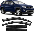 Rain Guards Fit for Jeep Grand Cherokee 2011-2021, Tape-On Durable Side Window Deflector 2011 2012 2013 2014 2015 2016 2017 2018 2019 2020 2021 Grand Cherokee Rain Guard Black 4 PCS
